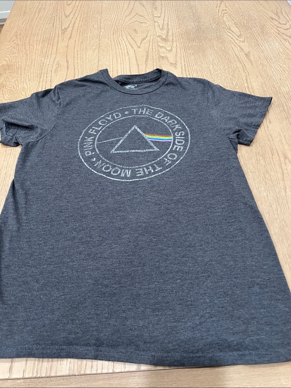 Pink Floyd Tri-Logo Prism Tee - Charcoal with Rainbow Accent